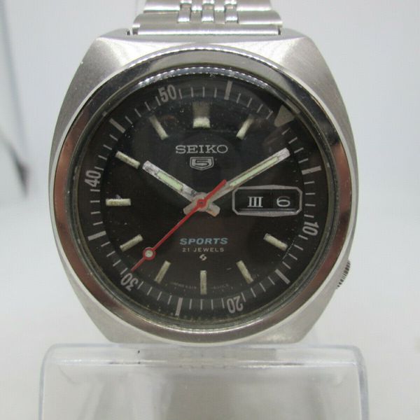 VINTAGE SEIKO SPORTS 6119-6023 DAYDATE STAINLESS STEEL AUTOMATIC MENS ...