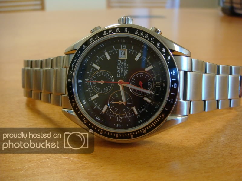 SOLD Casio Edifice Chronograph EF 503 Speedy Pro Homage on SEL bracelet WatchCharts Marketplace