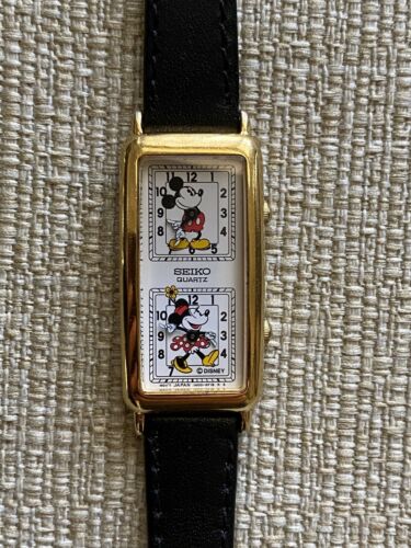 Vintage Disney MICKEY and MINNIE Mouse Seiko Dual Time  display picture 2