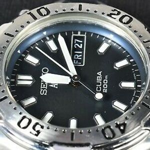 Seiko 5M43-0C30 Scuba 200m Diver AGS/Kinetic SS Dark blue dial 156 