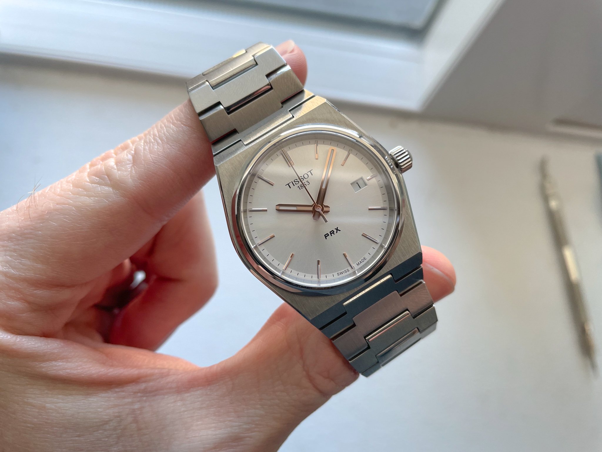 FS Tissot PRX 35mm Quartz in Silver 250 USD WatchCharts