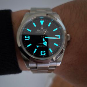 ♪99 FS: Rolex Explorer 212470 39mm Box/Papers MINT Stainless