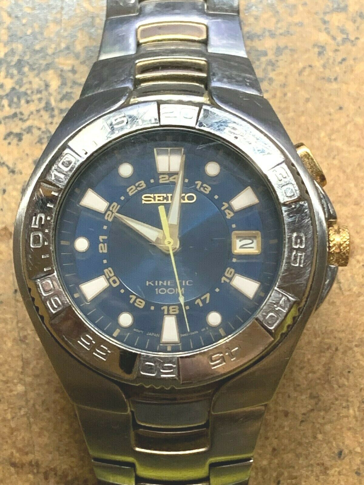 Seiko kinetic 100m outlet blue