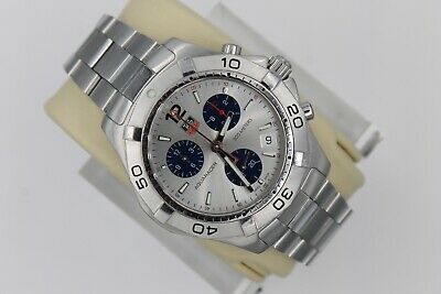 Tag Heuer CAF1111.BA0803 Blue Silver Aquaracer Watch Men s