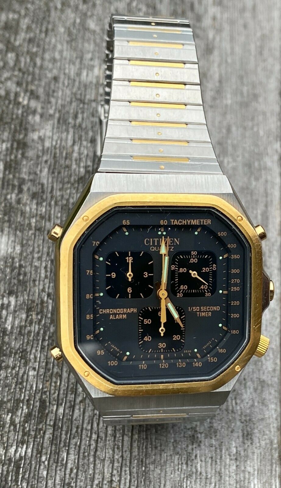 Men JAPAN Vintage Watch CITIZEN 3530-351096. Alarm. Chronograph