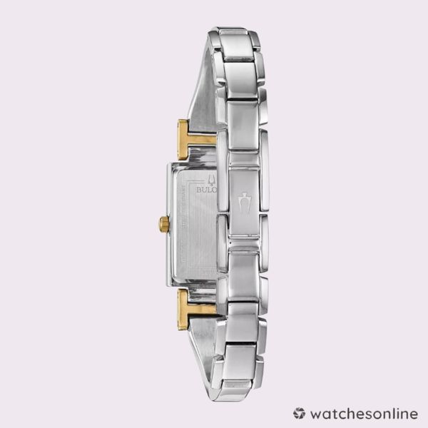 Bulova Classic Diamond Two Tone Stainless Steel Ladies Quartz Watch ...