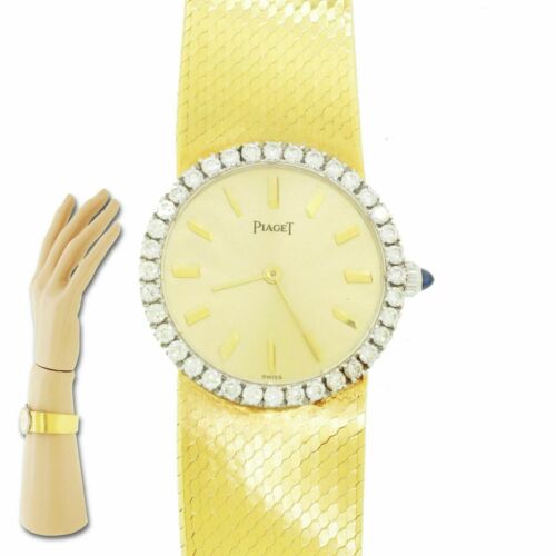 MINT Vintage Piaget 18k Yellow Gold Mesh Bracelet 1.80ctw Diamond