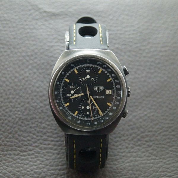 VINTAGE HEUER PASADENA CHRONOGRAPH PVD & STEEL AUTOMATIC VALJOUX 7750 ...