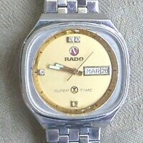 RADO SUPER TIME 636.5390.4T STAINLESS DIAMONDS AUTOMATIC WATCH ETA 2836