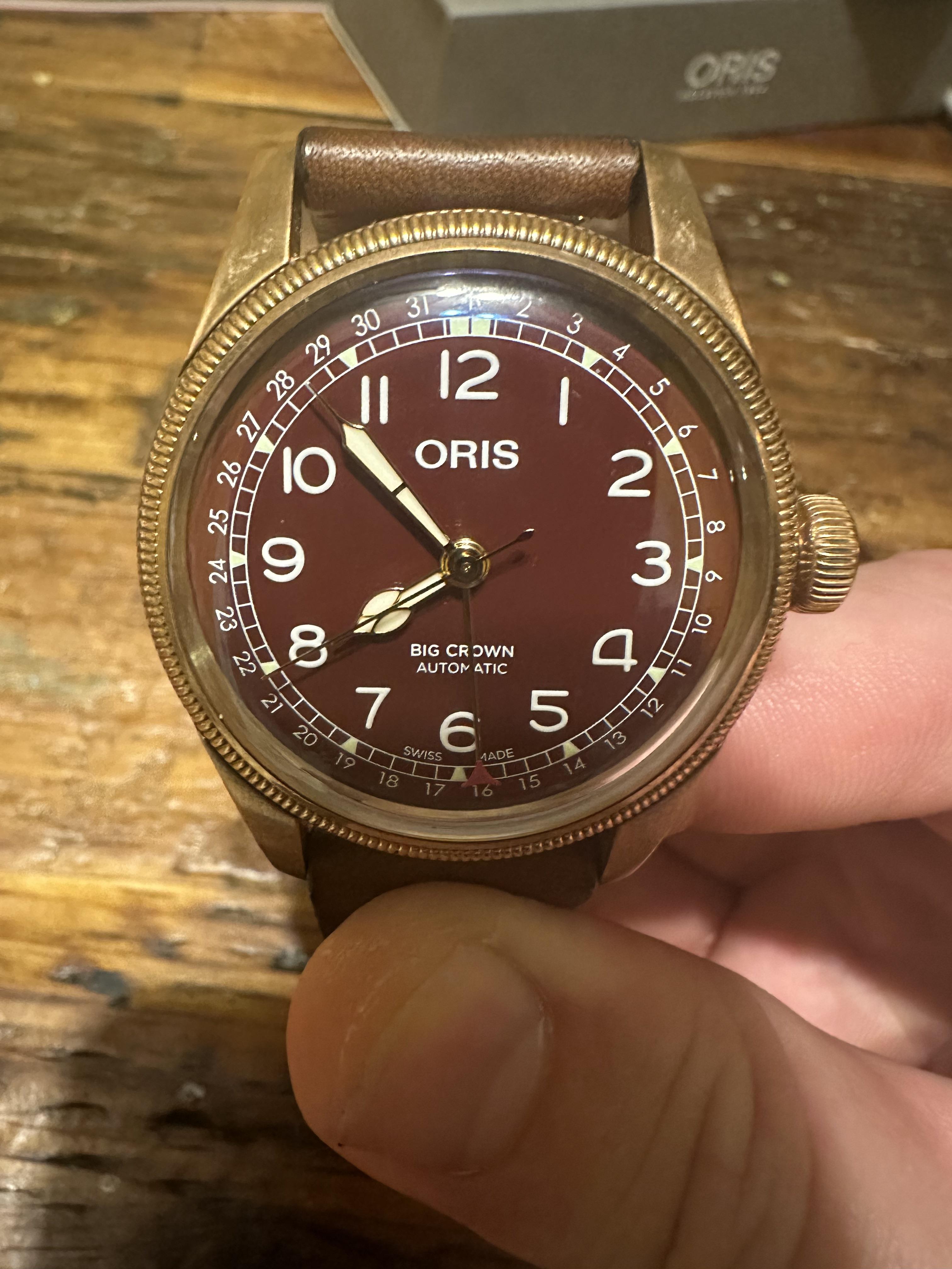 WTS Oris Big Crown Pointer Date Oxblood Red w Bronze Case