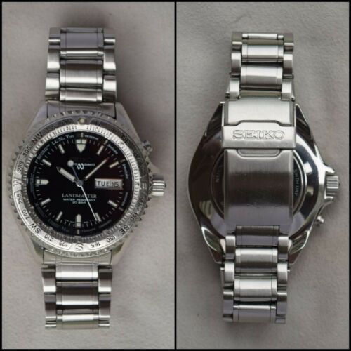 1st Seiko Landmaster Auto Quartz Kinetic Watch SBBW005 5M23 1st Seiko Landmaster Auto Quartz Kinetic Watch SBBW005 5M23