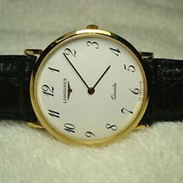 【FREE SHIPPING】 Watch Longines la grande classique mens solid 18kt gold ...