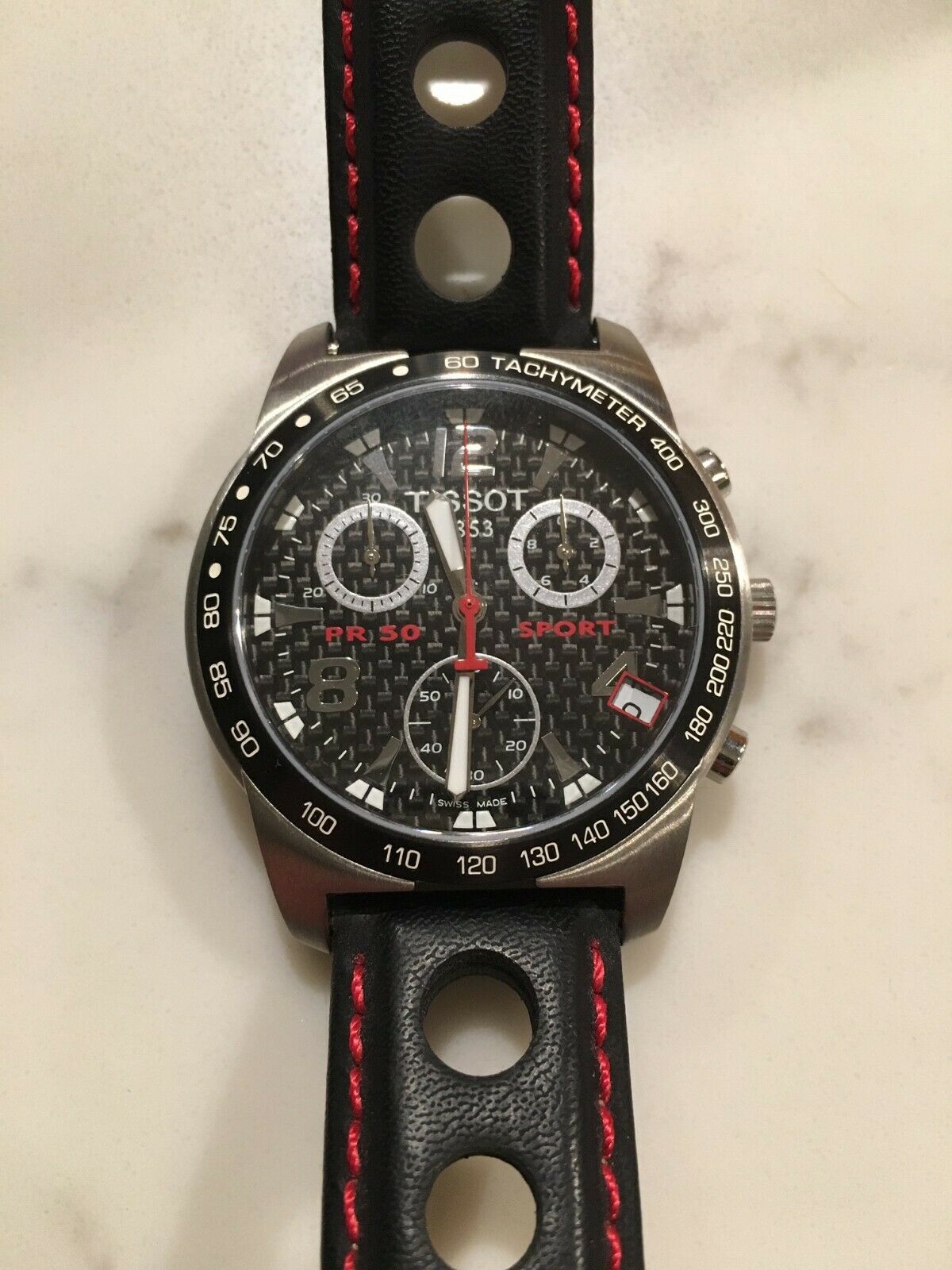 TISSOT
T-Classic Nascar PR50 Sport Men\'s Chronograph Watch Black Carbon Dial $_57.JPG?set_id=880000500F main image 3