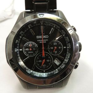 Seiko 6T63-00G0 Black Dial Red Chronograph Hands 100m Mens Watch ~! |  WatchCharts