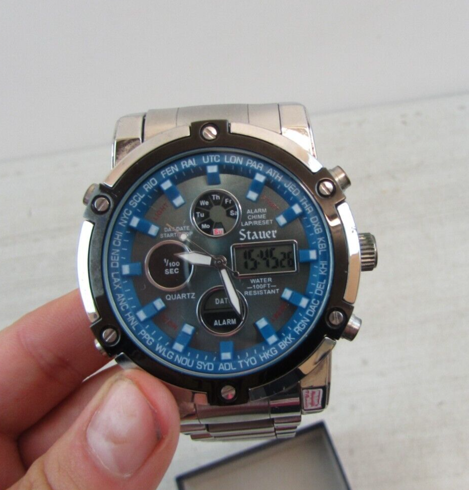 Stauer blue clearance stone chronograph