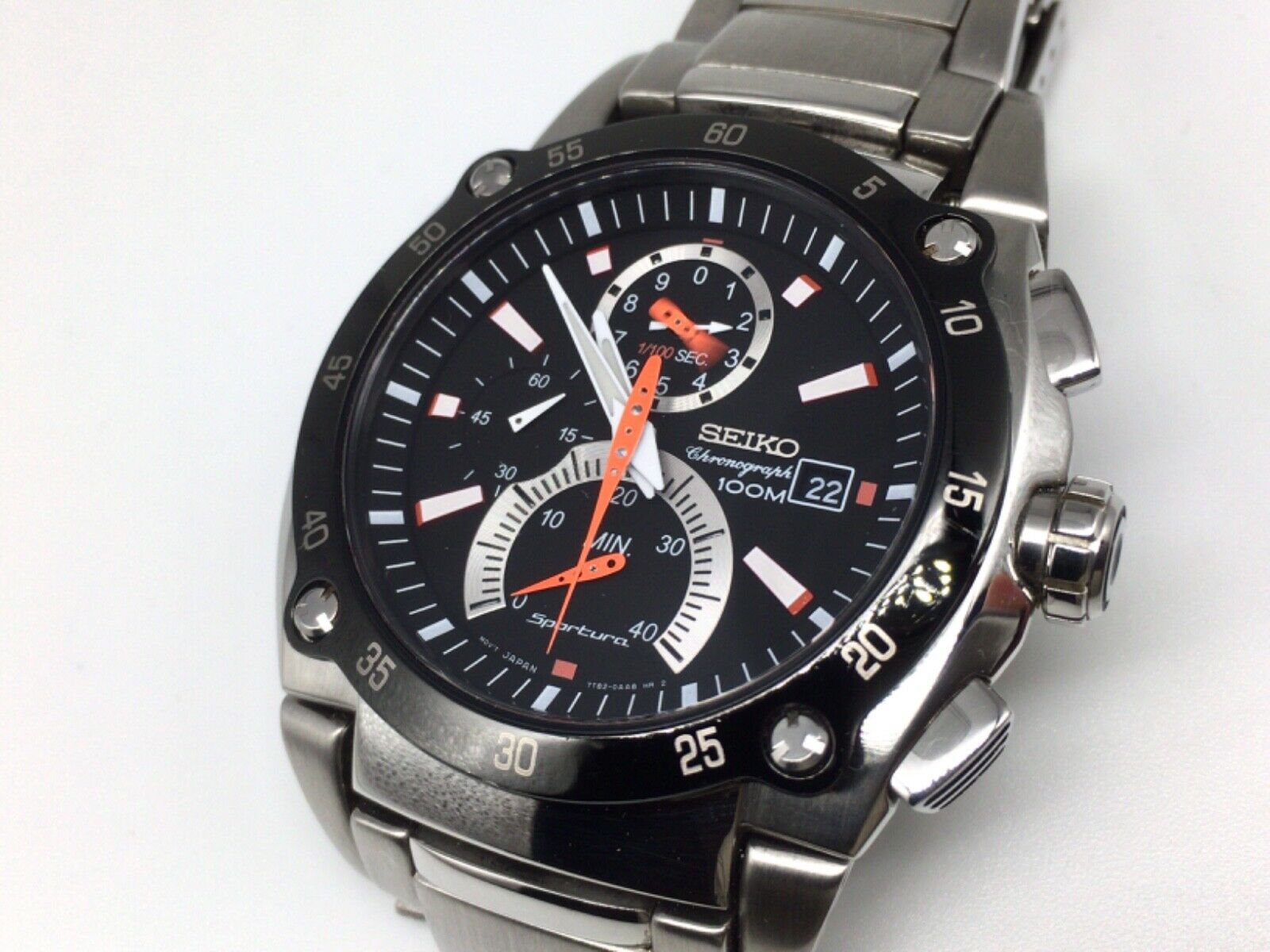 SEIKO SPORTURA CHRONOGRAPH QUARTZ 7T82-0AA0 MEMS WATCH 