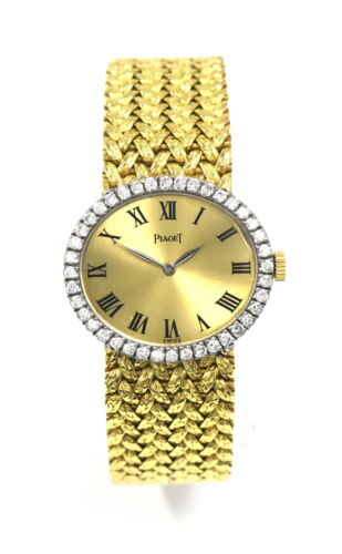 VINTAGE PIAGET DIAMOND 9806 D2 HAND WOUND WRISTWATCH 18K YELLOW