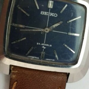 Vintage SEIKO Chariot 24 Jewels Manual Wind Watch 2559-7000 w/Blue