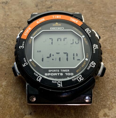 Seiko A827-6029 Sports 100 Digital LCD quartz MEN'S Watch For PARTS /  REPAIR | WatchCharts