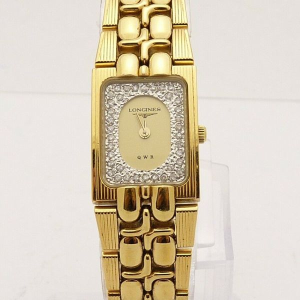 LONGINES QWR CMZ 5743 Vintage Gold Tone Ladies Watch 