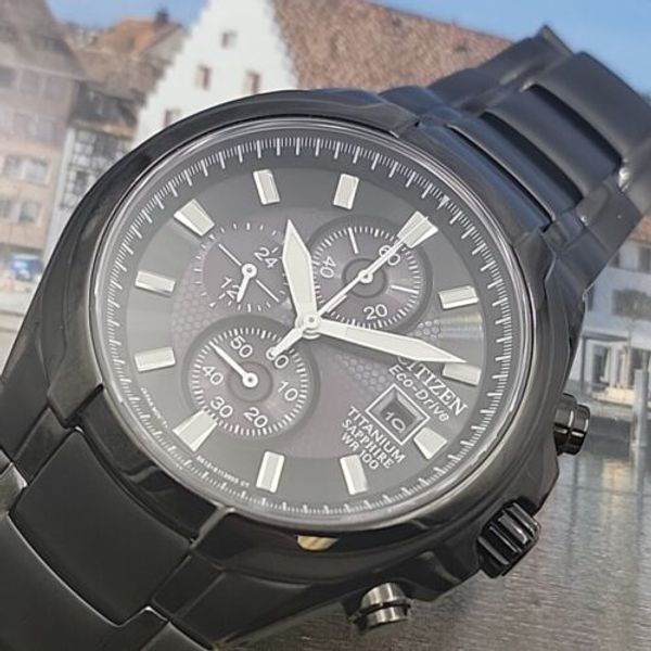 ＳS100 Citizen Eco-drive Chronograph Watch Wr100 B612-s084059 for
