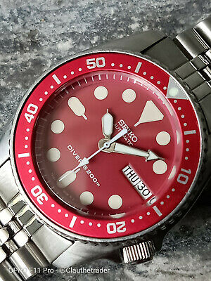 399/ 美品 7S26-0030 セイコー SKX013 レッド ダイバー STUNNING RED MOD SEIKO DIVER 7S26-0030 SKX013 AUTOMATIC
