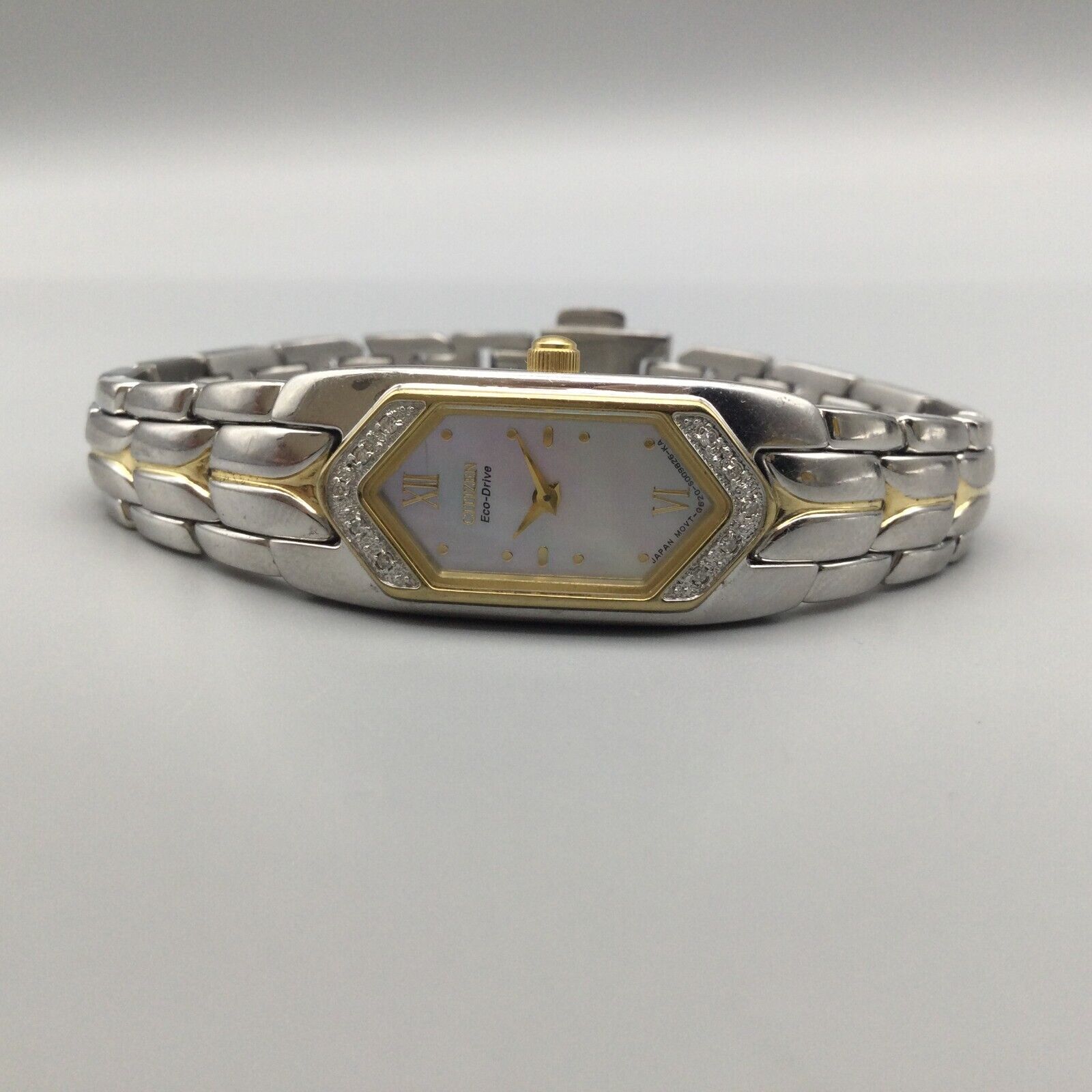 Citizen Eco-Drive Crystal Bezel Ladies Watch Two Tone G620-S005621 Currently selling for $395 in stores, this brand new Citizen  main image 3