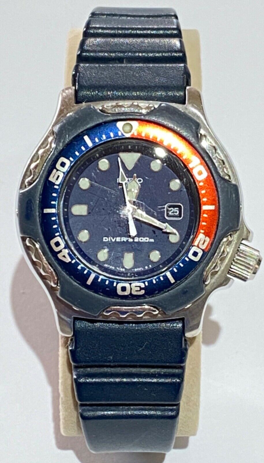 Vintage SEIKO 7N85 002A Pepsi Scuba Diver s Lady watch 200m