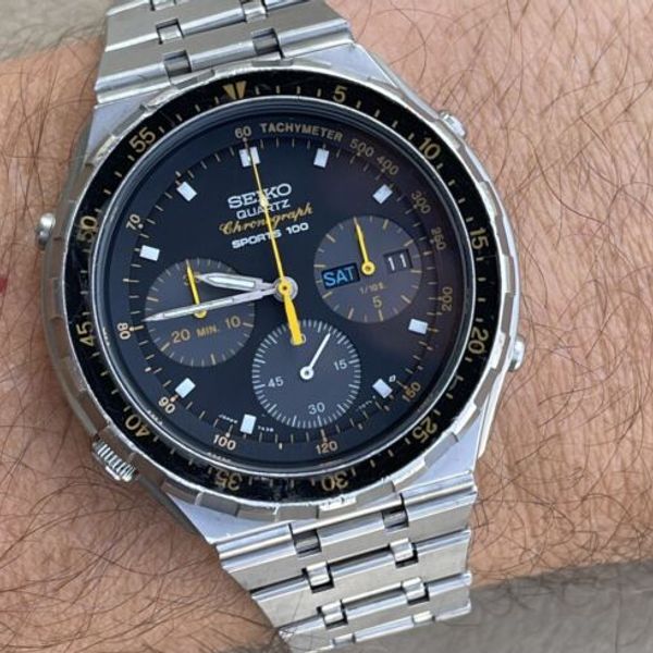 EXTREME RARE! VTG Seiko 7A38 GIUGARO Chronograph SQ Sports