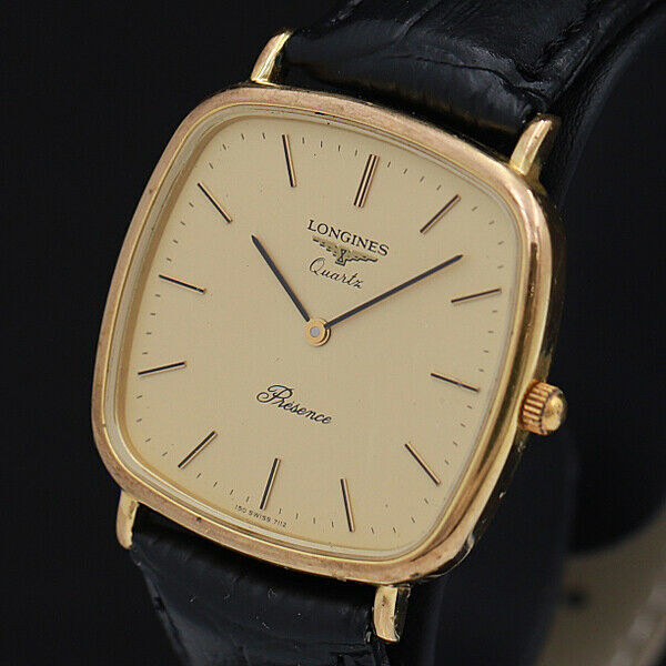 LONGINES Watch 150 7112 Presence Quartz 18K Gold Plated T4389