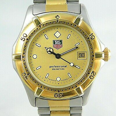 TAG HEUER 35mm 964.013B-1 DATE GOLD SILVER VINTAGE WATCH SWISS