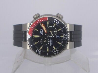 SWISS Oris black regulator dial auto date 1000m titanium diver