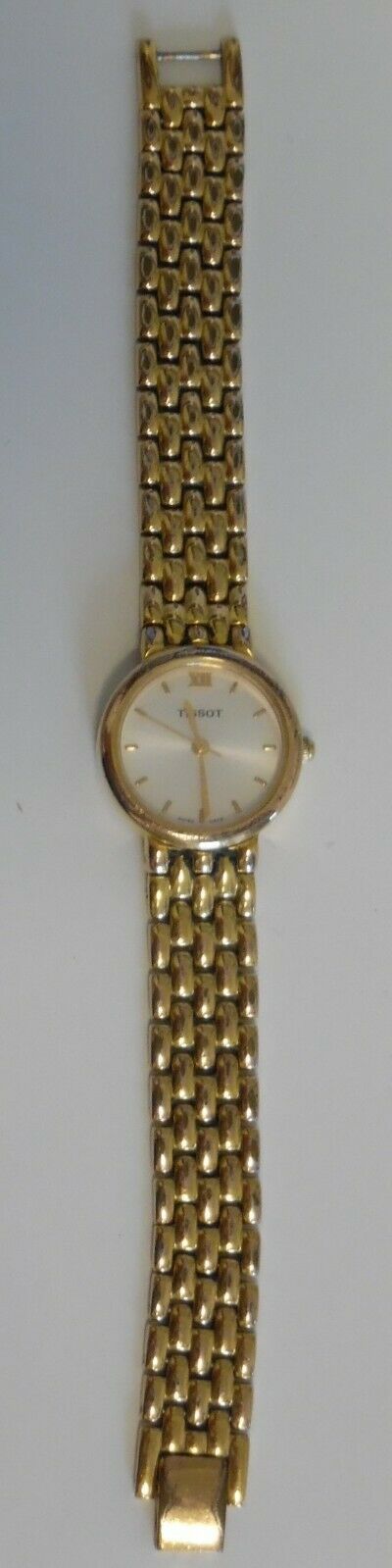 Tissot 329.S825 Gold Plated Round Quartz Ladies Dress Watch with