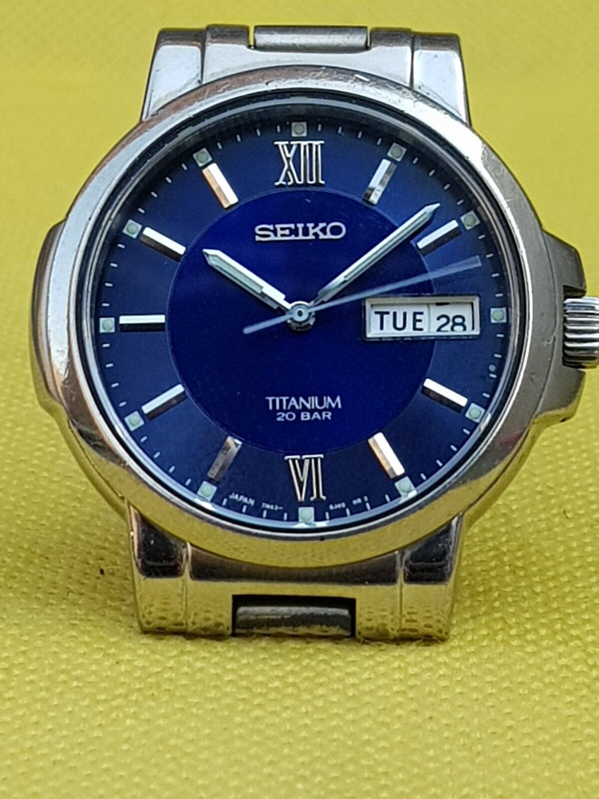 SEIKO セイコー TITANIUM 20BAR 7N43-7B80 腕時計 デイデイト クォーツ 