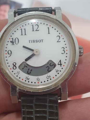 MENS VINTAGE TISSOT DUAL TIME WATCH. MODEL D380. WORKING. SWISS