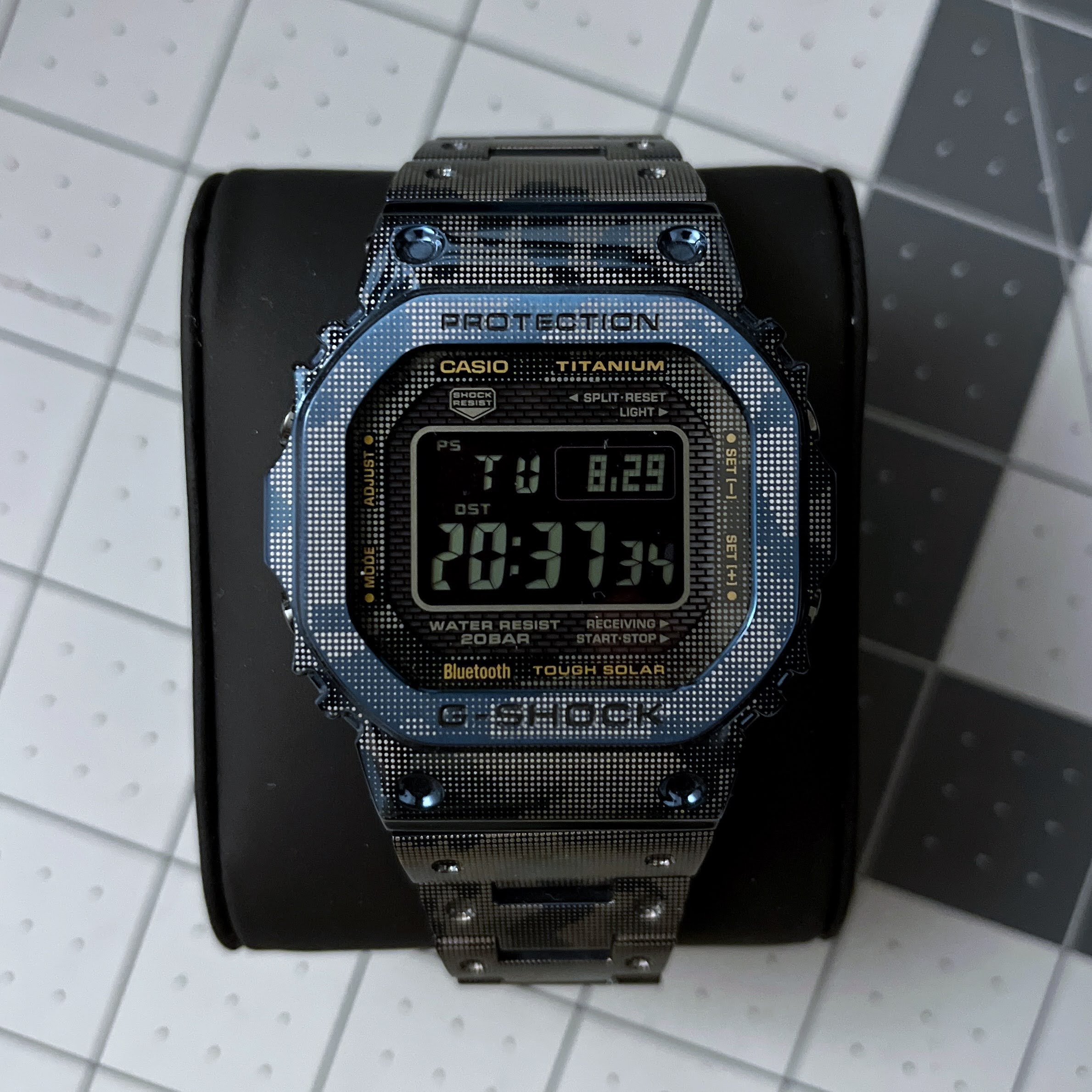 Casio G-Shock GMWB5000TCF2JR, full set (blue camo titanium) [$750