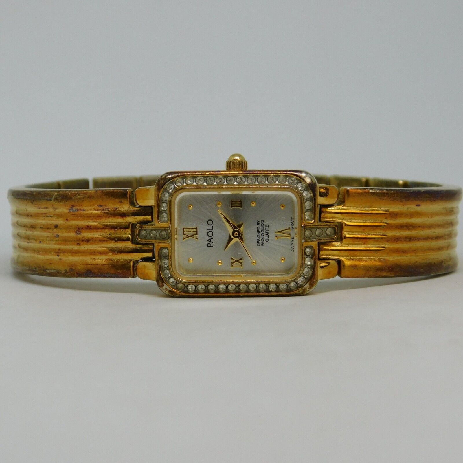 Paolo Gucci Women’s Gold-Tone Rectangular Bracelet Watch Hard to Find Vintage Paolo Designed by Paolo Gucci Watch  main image 3