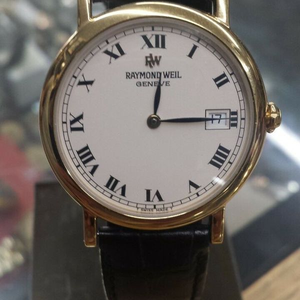 RAYMOND WEIL 9187 MEN'S LEATHER BAND WATCH | WatchCharts Marketplace