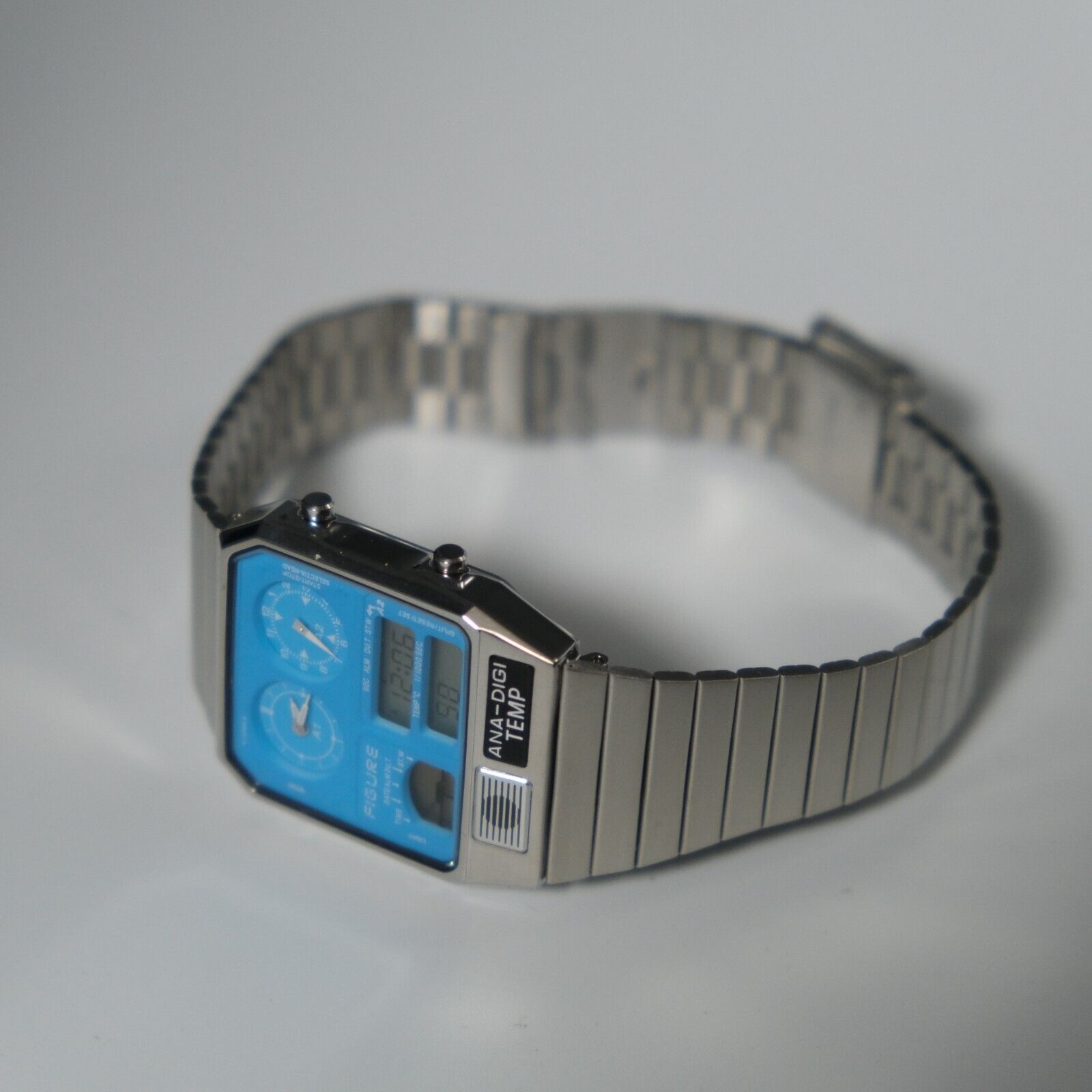 CITIZEN ANA DIGI TEMP WATCH blue silver Japan TICTAC Limited