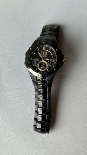 Seiko Coutura Kinetic Perpetual Watch Black Ion Finish 7D46