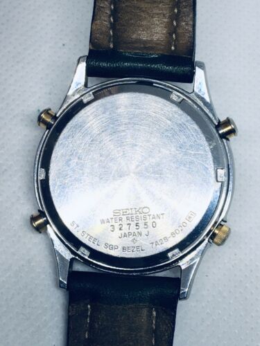 Rare Vintage SEIKO 7A28-6020 Chronograph Quartz Mens Watch Japan