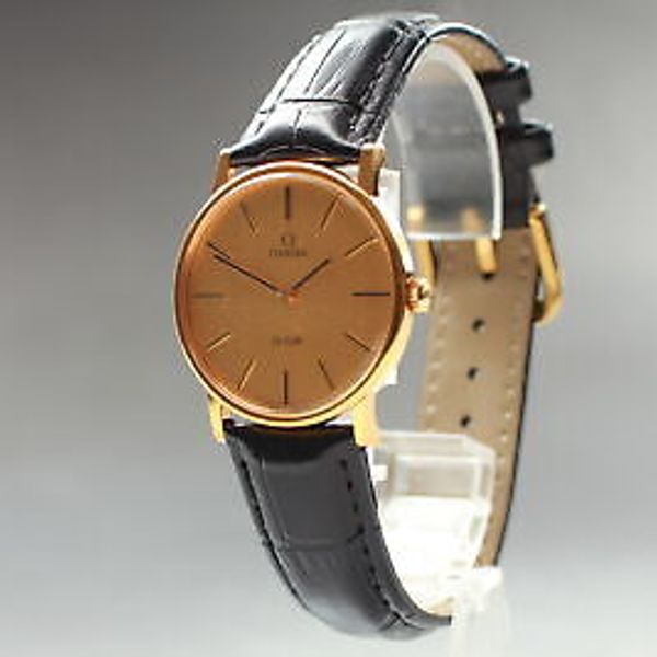 [Exc+5] Vintage Omega DeVille 625 Gold Dial Hand Winding Men's Watch ...