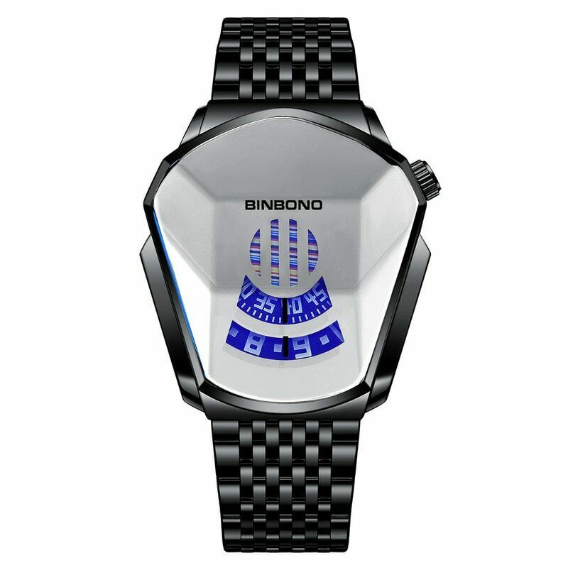 Binbong Fashion Cool Men Watch Top Brand Luxury Quartz Wristwatch Men Waterproof Watch Black Steel Black Face