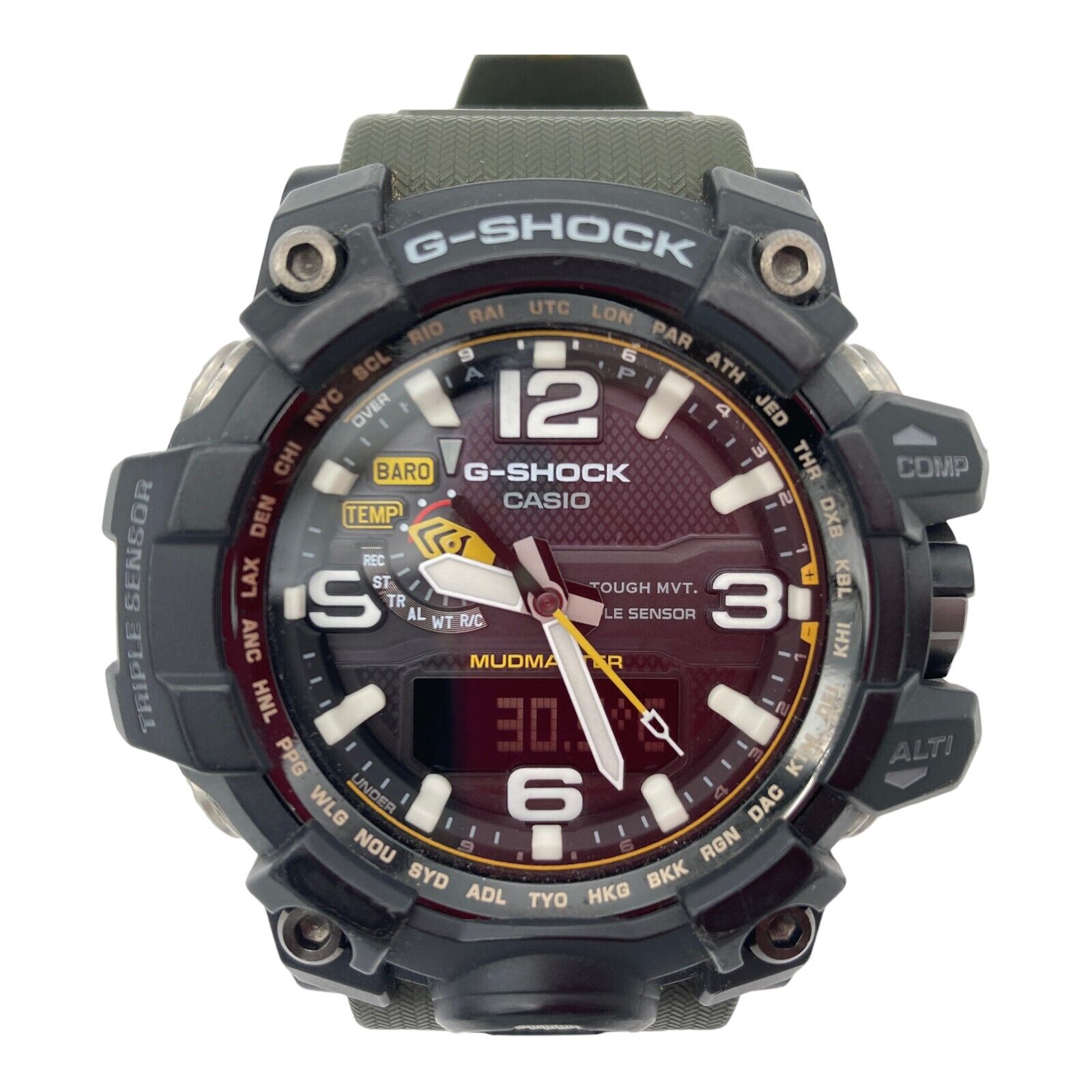 Casio G Shock Mudmaster GWG 1000 1AJF 5463 Men s Wrist Watch Olive Black USED WatchCharts Marketplace