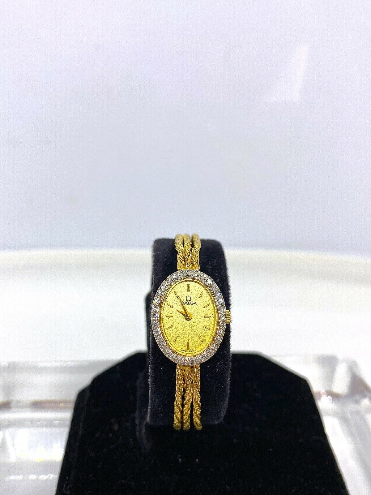 Vintage Ladies 14k Yellow Gold Omega Rope Chain Watch With