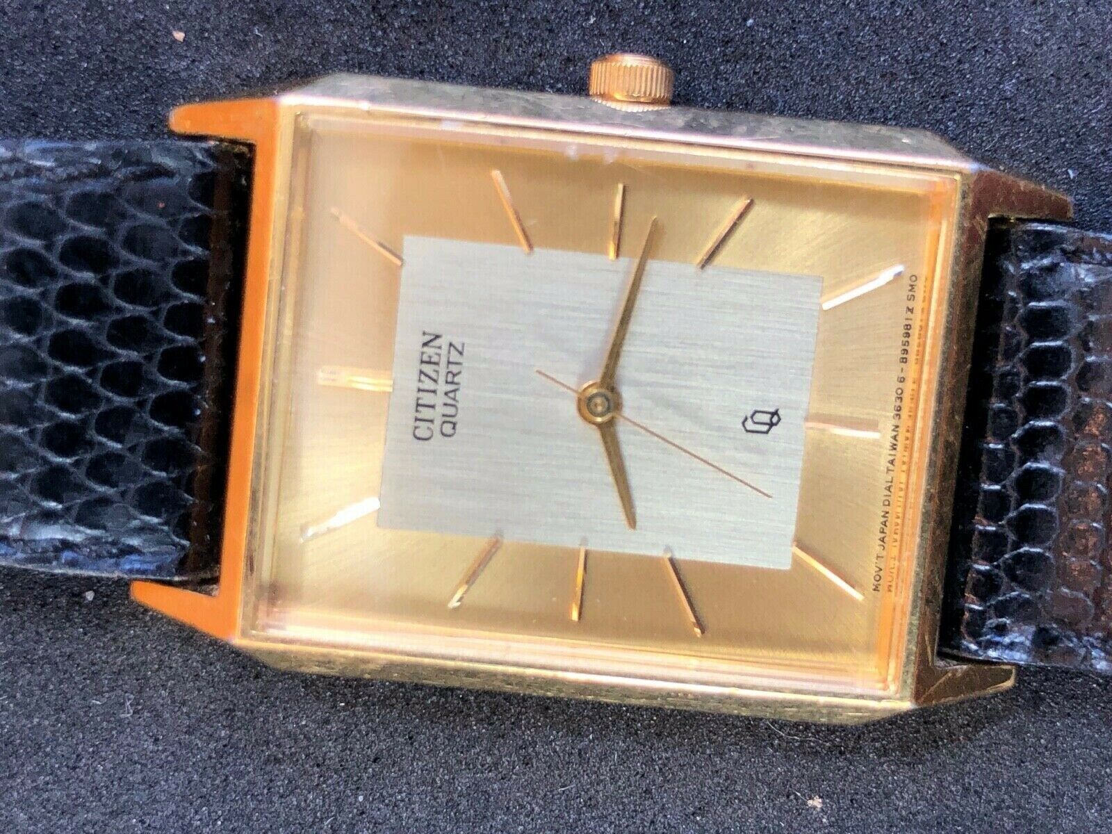 Citizen QQ Quartz Vintage Gold tone Classic Dress Watch 3630