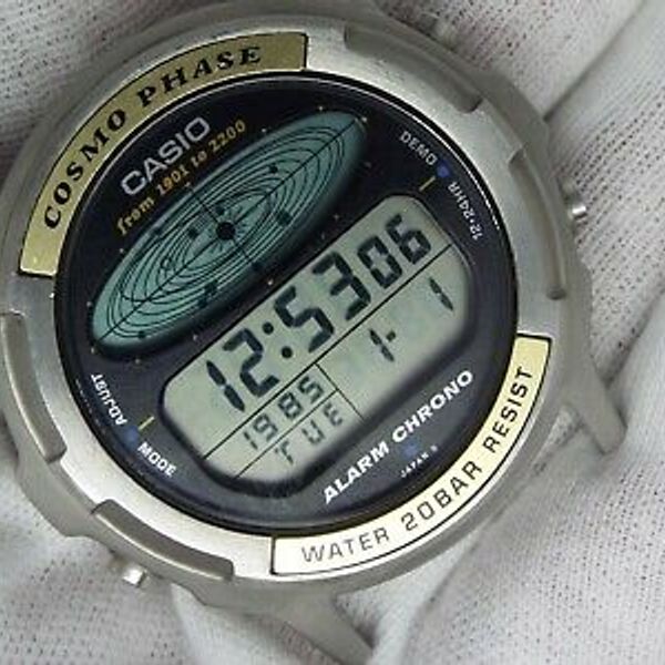 CASIO VINTAGE DIGITAL WATCH COSMO PHASE 1990 CGW 500 SOLAR SYSTEM HALLEYS COMET WatchCharts Marketplace