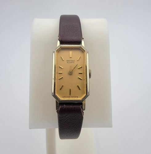Ladies Seiko 1320-6050 Gold Tone Stainless Steel Quartz Watch New