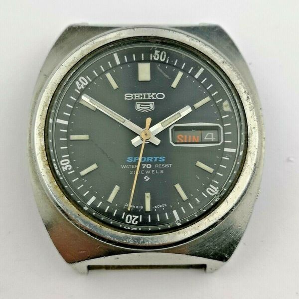 Vintage Seiko 5 Sports Automatic 6119 6023 Watch For Repair (B101 ...