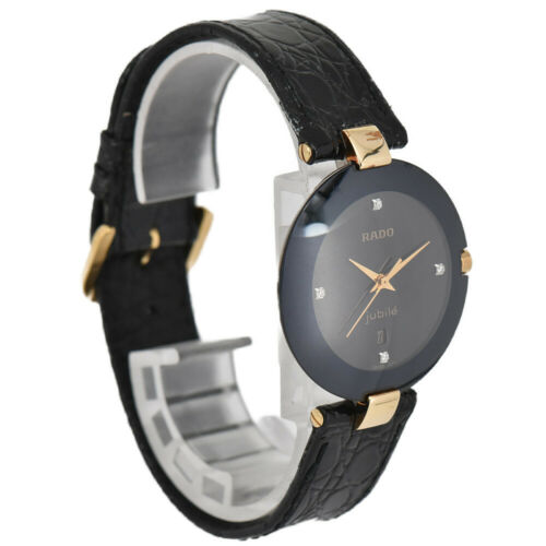 RADO Jubile 129.3575.4N 4P Black Dial SS/GP/Leather Quartz RADO Jubile 129.3575.4N 4P Black Dial SS/GP/Leather Quartz